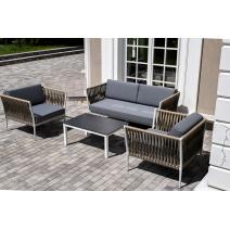  "Касабланка" лаунж-зона плетеная из роупа 4-местная, цвет серый, фото 1 