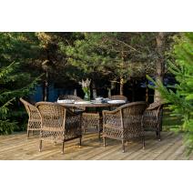  "Эспрессо–150 S" обеденная группа плетеная, цвет коричневый, фото 2 