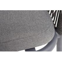  "Лион" стул плетеный из роупа, каркас из стали темно-серый (RAL7024) муар, роуп темно-серый круглый, ткань темно-серая 027, фото 8 