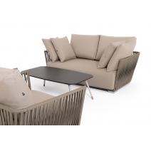  "Форли" лаунж-зона 4-местная плетеная из роупа (веревки), каркас алюминиевый светло-серый, роуп серо-коричневый, фото 33 