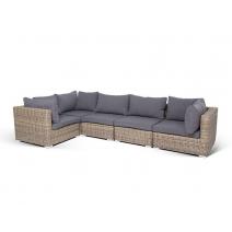  "Лунго" трансформирующийся диван из искусственного ротанга, цвет соломенный, фото 1 