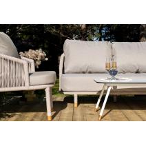  "Верона" лаунж-зона 5-местная плетеная из роупа (веревки), каркас алюминиевый белый, роуп бежевый, фото 5 