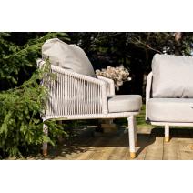  "Верона" лаунж-зона 5-местная плетеная из роупа (веревки), каркас алюминиевый белый, роуп бежевый, фото 7 