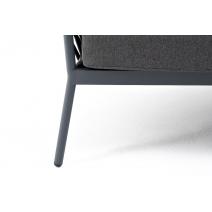  "Диего" диван 2-местный плетеный из роупа, каркас алюминий темно-серый (RAL7024) муар, роуп темно-серый круглый, ткань темно-серая 027, фото 9 