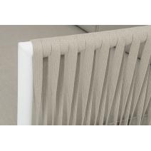  "Касабланка" диван 3-местный плетеный из роупа, каркас алюминий белый муар, роуп бежевый 20мм, ткань бежевая 052, фото 5 