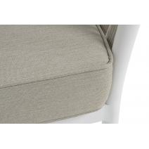  "Касабланка" диван 3-местный плетеный из роупа, каркас алюминий белый муар, роуп бежевый 20мм, ткань бежевая 052, фото 6 