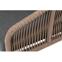  "Канны" диван 2-местный плетеный из роупа, каркас алюминий коричневый (RAL8016) муар, роуп коричневый круглый, ткань темно-серая 027, фото 5 