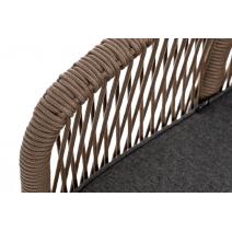  "Канны" диван 2-местный плетеный из роупа, каркас алюминий коричневый (RAL8016) муар, роуп коричневый круглый, ткань темно-серая 027, фото 6 