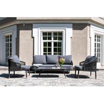  "Верона" лаунж-зона 5-местная плетеная из роупа (веревки), каркас алюминиевый темно-серый, роуп темно-серый, фото 2 