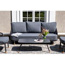  "Верона" лаунж-зона 5-местная плетеная из роупа (веревки), каркас алюминиевый темно-серый, роуп темно-серый, фото 3 