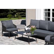  "Верона" лаунж-зона 5-местная плетеная из роупа (веревки), каркас алюминиевый темно-серый, роуп темно-серый, фото 4 