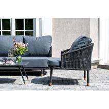  "Верона" лаунж-зона 5-местная плетеная из роупа (веревки), каркас алюминиевый темно-серый, роуп темно-серый, фото 5 