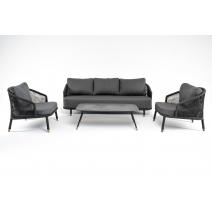  "Верона" лаунж-зона 5-местная плетеная из роупа (веревки), каркас алюминиевый темно-серый, роуп темно-серый, фото 14 