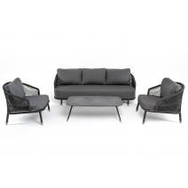  "Верона" лаунж-зона 5-местная плетеная из роупа (веревки), каркас алюминиевый темно-серый, роуп темно-серый, фото 15 