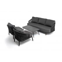  "Верона" лаунж-зона 5-местная плетеная из роупа (веревки), каркас алюминиевый темно-серый, роуп темно-серый, фото 17 