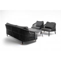  "Верона" лаунж-зона 5-местная плетеная из роупа (веревки), каркас алюминиевый темно-серый, роуп темно-серый, фото 19 