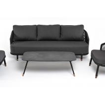  "Верона" лаунж-зона 5-местная плетеная из роупа (веревки), каркас алюминиевый темно-серый, роуп темно-серый, фото 20 