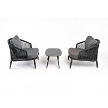  "Верона" лаунж-зона 5-местная плетеная из роупа (веревки), каркас алюминиевый темно-серый, роуп темно-серый, фото 22 