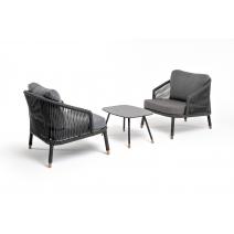  "Верона" лаунж-зона 5-местная плетеная из роупа (веревки), каркас алюминиевый темно-серый, роуп темно-серый, фото 23 