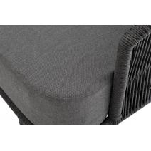  "Верона" диван 3-местный плетеный из роупа, каркас алюминий темно-серый (RAL7024) муар, роуп темно-серый круглый, ткань темно-серая 027, фото 6 