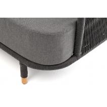  "Верона" диван 3-местный плетеный из роупа, каркас алюминий темно-серый (RAL7024) муар, роуп темно-серый круглый, ткань темно-серая 027, фото 9 