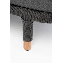  "Верона" диван 3-местный плетеный из роупа, каркас алюминий темно-серый (RAL7024) муар, роуп темно-серый круглый, ткань темно-серая 027, фото 10 