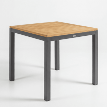  Стол обеденный ТЕЛЛА алюминий, тик 80x80 см (4 ножки), фото 1 