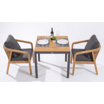  Стол обеденный ТЕЛЛА алюминий, тик 80x80 см (4 ножки), фото 5 