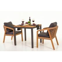  Стол обеденный ТЕЛЛА алюминий, тик 80x80 см (4 ножки), фото 6 