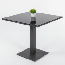  Стол обеденный КАНА алюминий, стекло 80x80 см (1 ножка), фото 2 