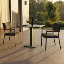  Стол обеденный КАНА алюминий, стекло 80x80 см (1 ножка), фото 3 