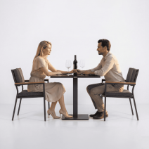  Стол обеденный КАНА алюминий, стекло 80x80 см (1 ножка), фото 5 