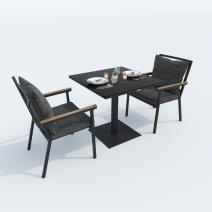  Стол обеденный КАНА алюминий, стекло 80x80 см (1 ножка), фото 6 