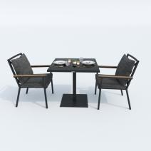  Стол обеденный КАНА алюминий, стекло 80x80 см (1 ножка), фото 7 