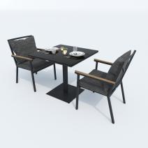  Стол обеденный КАНА алюминий, стекло 80x80 см (1 ножка), фото 8 