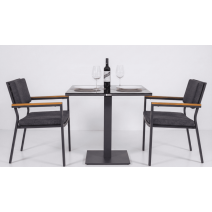  Стол обеденный КАНА алюминий, стекло 80x80 см (1 ножка), фото 9 