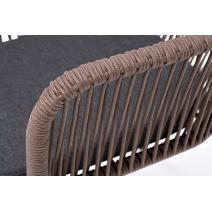  "Лион" стул плетеный из роупа, каркас из стали коричневый (RAL8016) муар, роуп коричневый круглый, ткань бежевая, фото 4 