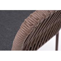  "Лион" стул плетеный из роупа, каркас из стали коричневый (RAL8016) муар, роуп коричневый круглый, ткань бежевая, фото 5 