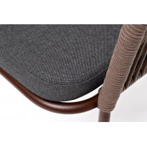  "Лион" стул плетеный из роупа, каркас из стали коричневый (RAL8016) муар, роуп коричневый круглый, ткань бежевая, фото 7 