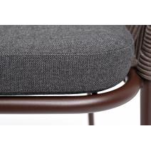  "Лион" стул плетеный из роупа, каркас из стали коричневый (RAL8016) муар, роуп коричневый круглый, ткань бежевая, фото 8 