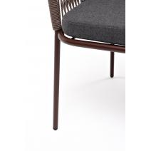  "Лион" стул плетеный из роупа, каркас из стали коричневый (RAL8016) муар, роуп коричневый круглый, ткань бежевая, фото 9 