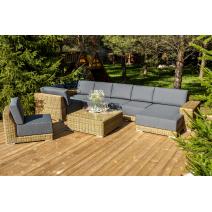  "Капри" трансформирующаяся лаунж-зона из искусственного ротанга, цвет соломенный, фото 3 