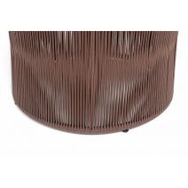  "Авиньон" журнальный стол из HPL круглый Ø70 H55, каркас из алюминия коричневый (RAL8016) муар, цвет "дуб", роуп коричневый круглый, фото 4 