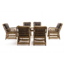  "Цесена" обеденная группа плетеная из искусственного ротанга, цвет соломенный, фото 26 