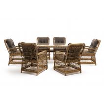  "Цесена" обеденная группа плетеная из искусственного ротанга, цвет соломенный, фото 30 