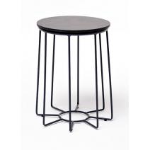  "Эквадор" журнальный стол из HPL круглый Ø40 H55, каркас из стали темно-серый (RAL 7024), цвет столешницы "серый гранит", фото 1 