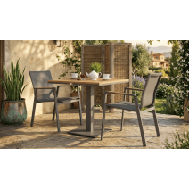  Стол обеденный МИРРА алюминий, поливуд 80х80 см (1 ножка), фото 3 