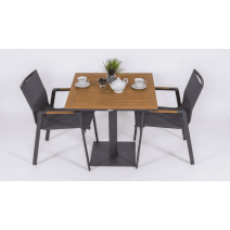  Стол обеденный МИРРА алюминий, поливуд 80х80 см (1 ножка), фото 5 