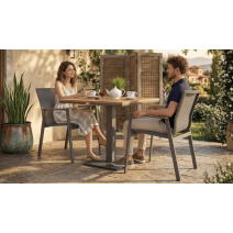  Стол обеденный МИРРА алюминий, поливуд 80х80 см (1 ножка), фото 8 