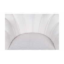  Низкое кресло ракушка Pearl цвет белый на черных ножках, фото 6 